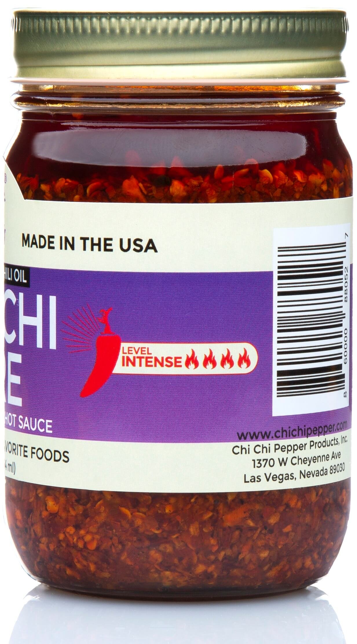 Chi Chi Fire - All Natural Premium Crunchy Chili Oil Condiment (Very Spicy) Large 12 OZ Jar